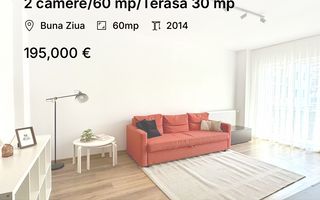 2 camere/60 mp/Terasa 30 mp - Poză 1