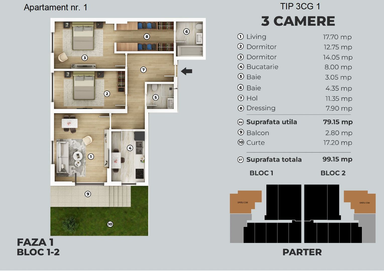 Apartament 3 camere cu grădină fix langa metrou Berceni - Poză 1