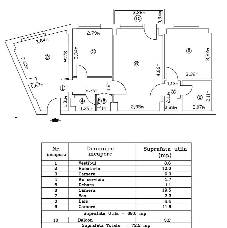 Apartament 3 camere Auchan Vitan an 1985 - Poză 7