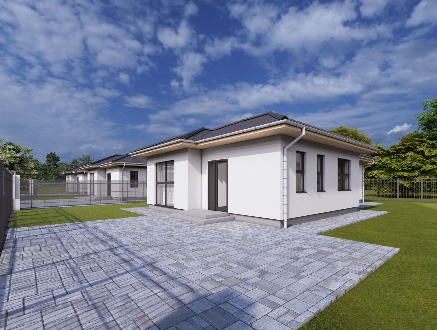 Casa la cheie 4 camere,120 mp,512 mp teren,cu gard si pavaj - Poză 1