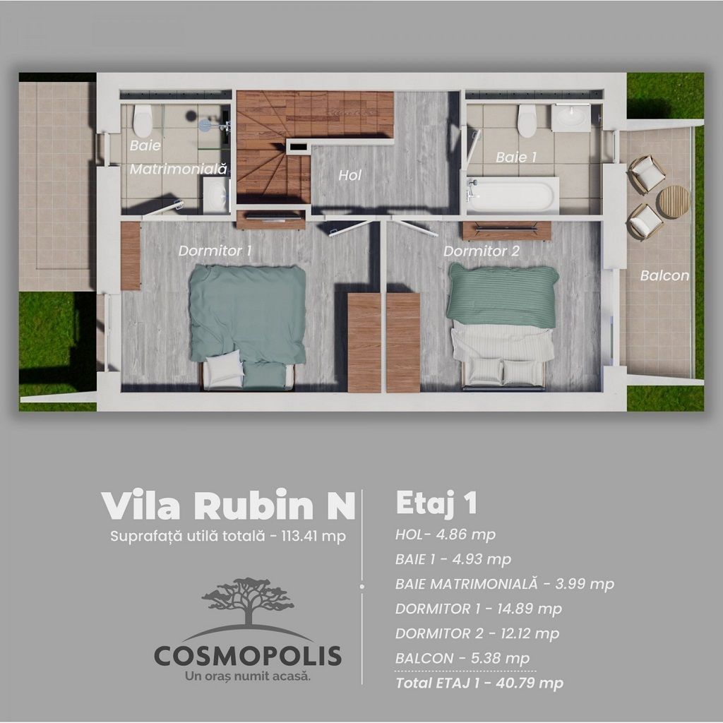 Casa noua tip duplex | 4 camere | 4 bai | Cosmopolis - Poză 21