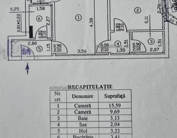 Centrala proprie 2 camere Luica Uioara Sector 4 - Schiță 13