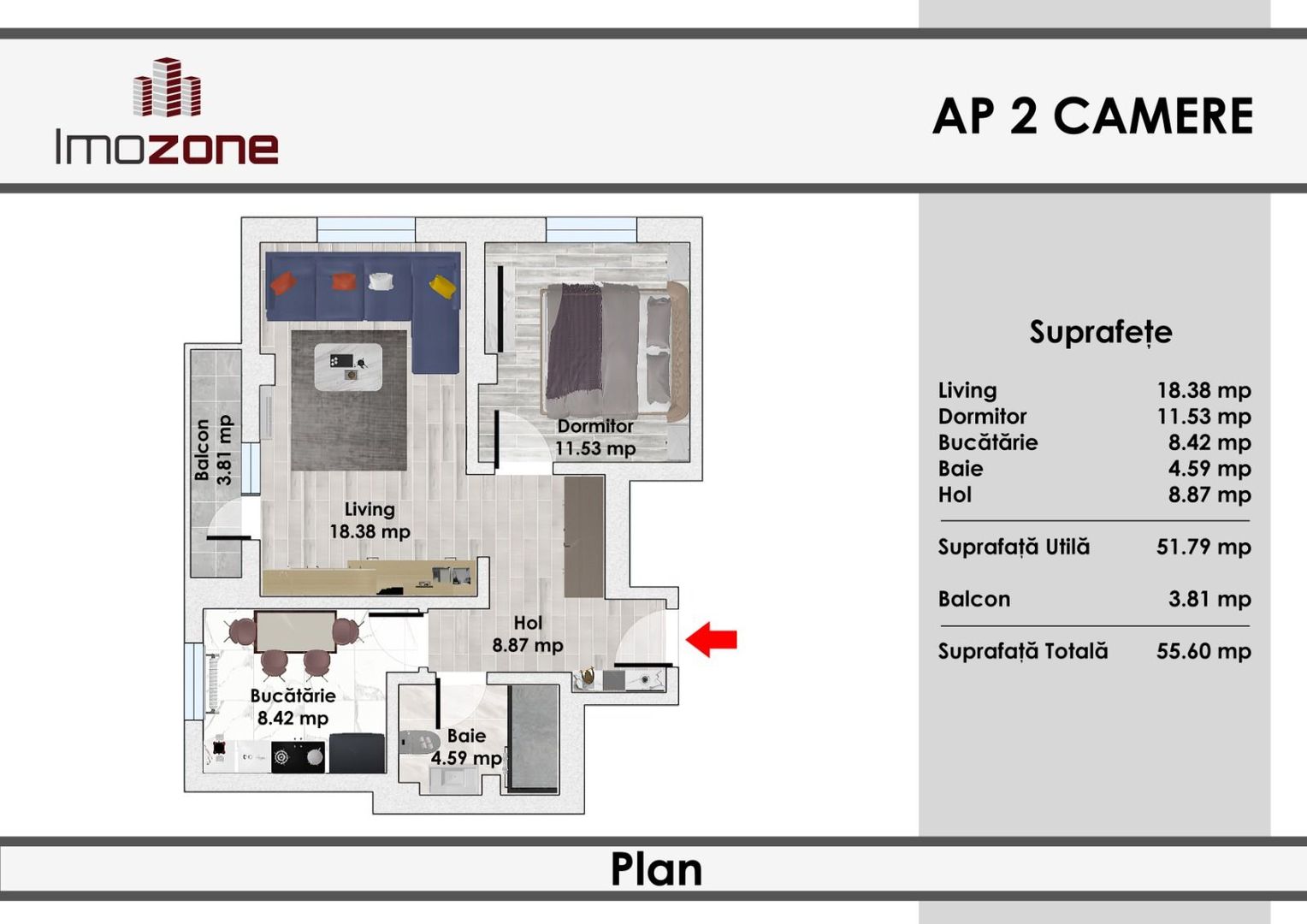 LUJERULUI - GRAND VIA, 2 CAMERE, ETAJUL 2, LIFT,  MOBILAT - UTILAT,  COMISION 0% - Poză 8
