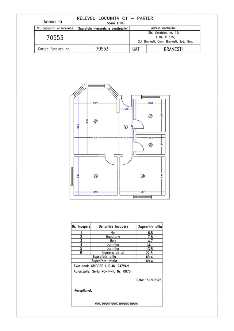 Branesti, Ilfov, casa primitoare, gata de mutat!Comision 0% cumparator - Schiță 22