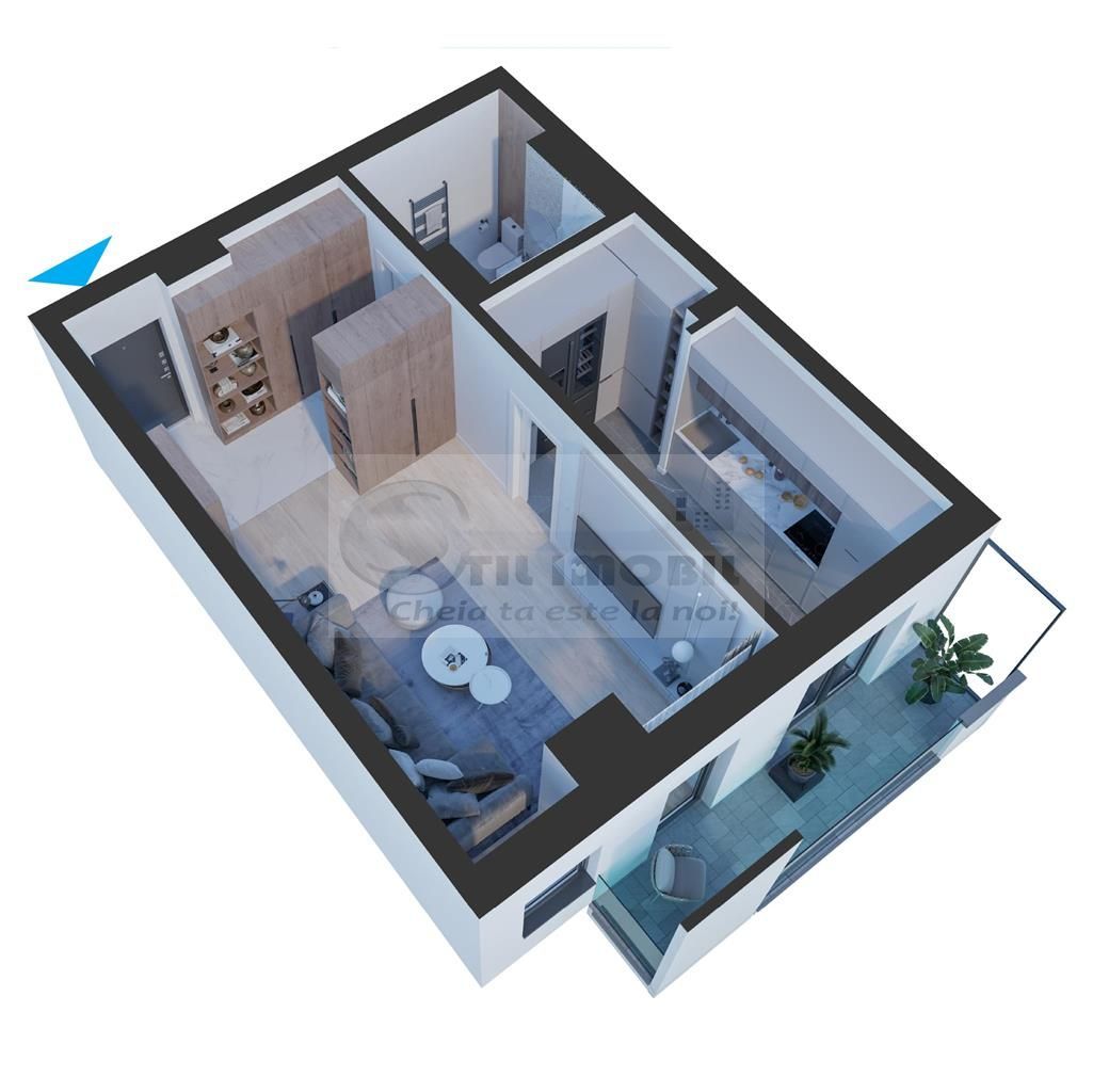 Apartament o camera - Nicolina - Bloc nou - Poză 6