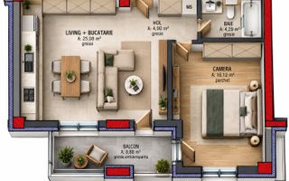0% Comision | Apartament 2 camere | 50,39 mp | bloc nou | Terra Garden - Poză 2