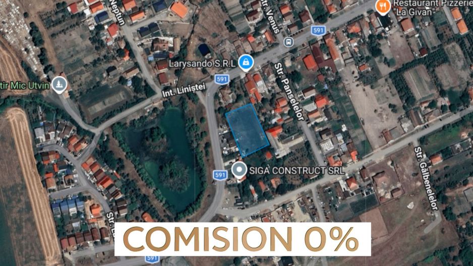 COMISION 0%| Teren intravilan 2.247 mp | Utvin | Langa balta. - Poză 1