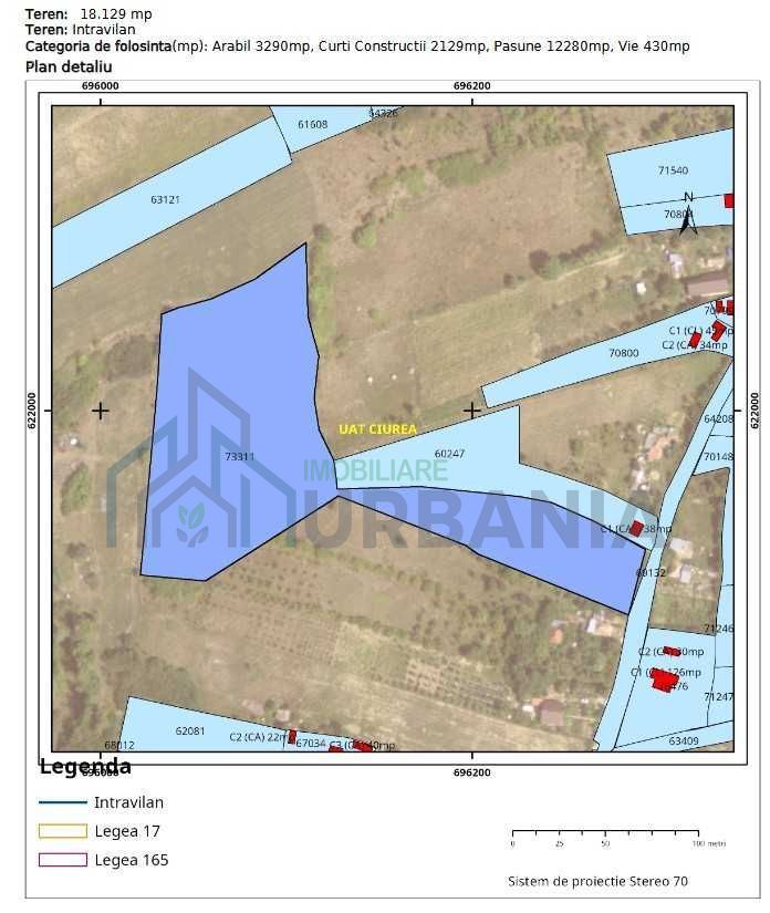 Teren intravilan 18.000 mp, Ciurea – Iași | 13 €/mp | 40 m front stradal la asfalt | Utilități - Poză 3