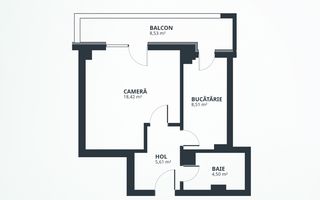 Apartament 1 camera, tip 7, direct dezvoltator, fara comision Tatarasi - Poză 3