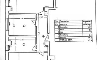 Apartament 2 camere-Bloc Nou-1 Mai-Centrala termica-48mp-Disponibil - Schiță 6