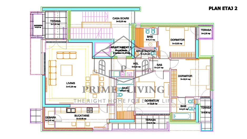 APARTAMENT DE LUX CU 4 CAMERE LA INCHIRIERE IN ZONA FLOREASCA - Schiță 10
