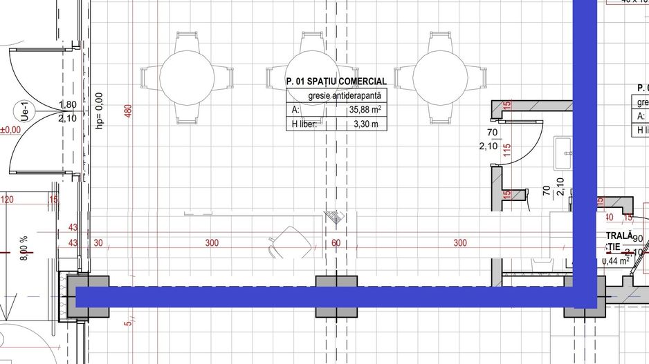 Spatiu comercial 36 mp, la cheie, parter, zona CARTIER; - Schiță 2
