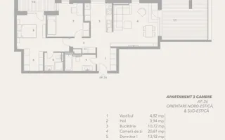 Apartament 3 camere, 80 mp utili, terasa 23 mp, etaj 3 – Neppendorf Sibiu - Poză 19