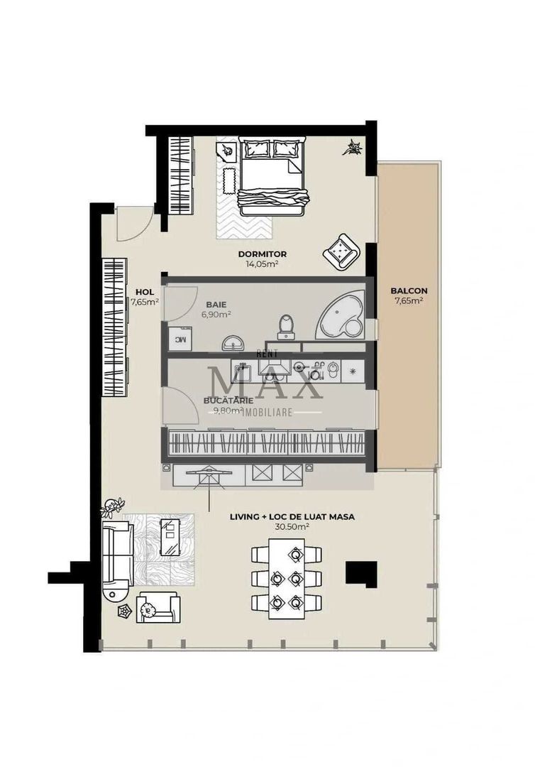 Apartament 2 camere de vânzare 68.9 mp Et.9 Mărăști Fabricii - Poză 1