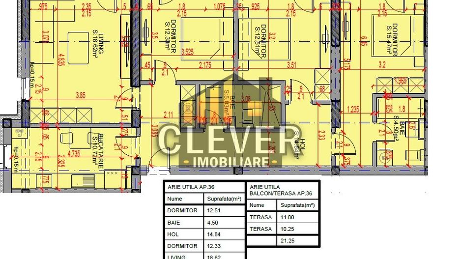 4 Camere | 115,27 mp Total | 2 Terase | Comision 0% - Schiță 9