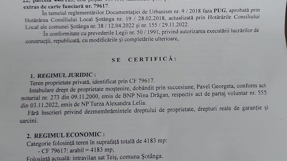 Teren de vânzare in comuna Șotânga, sat Teiș – 4183 mp - Poză 3