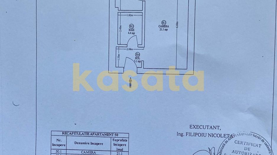 Apartament 1 cameră | 36 mp utili + balcon 5,3 mp | Etaj 7 | Bloc nou - Schiță 15