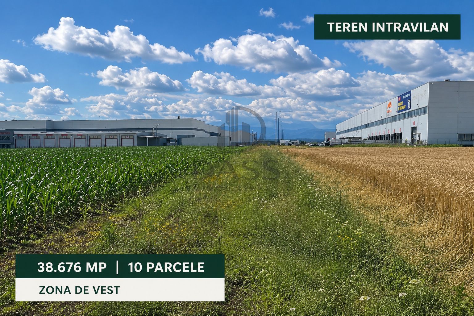 Teren intravilan 38.676 mp | 10 parcele | Zona de Vest - Poză 1
