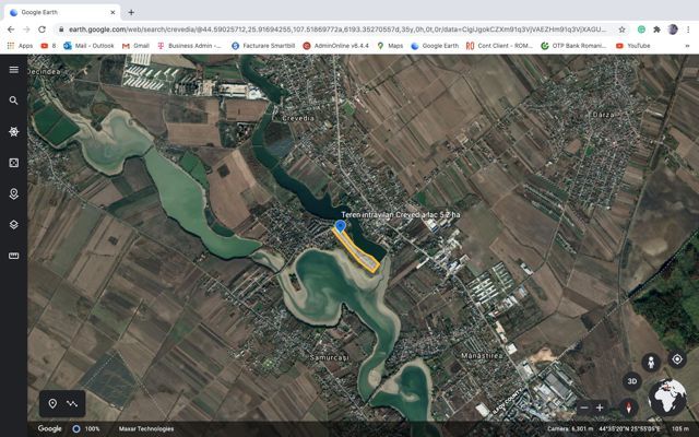 Teren intravilan Crevedia cu iesire la lac pe 2 laturi - Poză 2