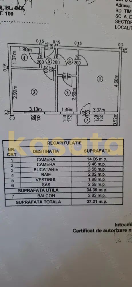 OPORTUNITATE | APARTAMENT 2 CAMERE | DOAMNA GHICA | DECOMANDAT - Schiță 9