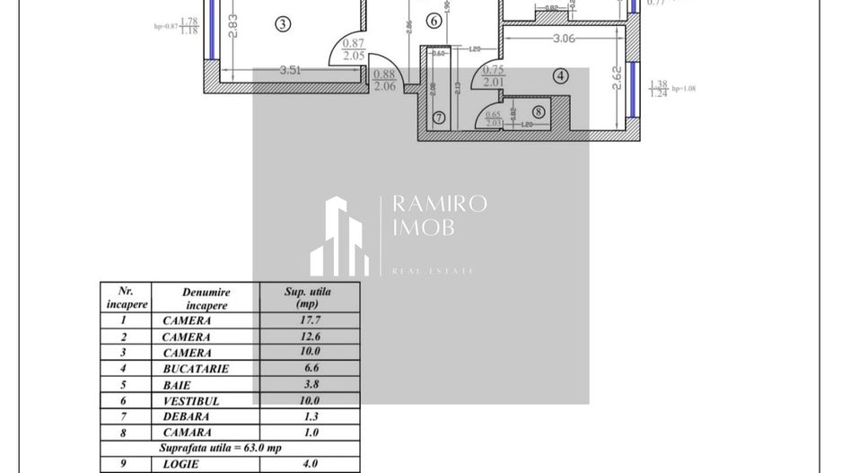 3 camere 5 minute METROU 1 DECEMBRIE/decomandat/centrala - Poză 6