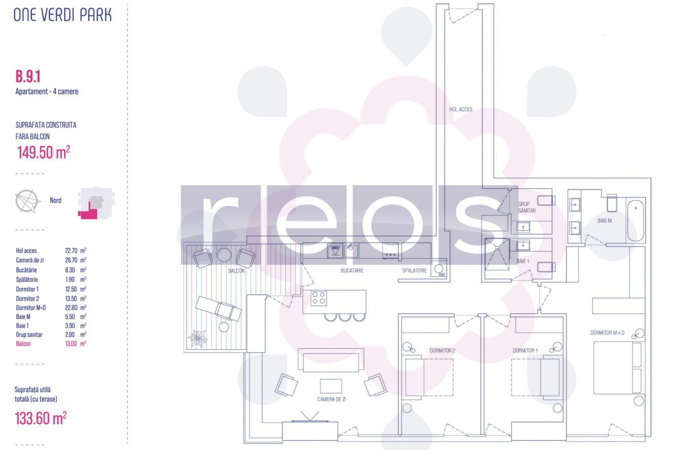 ETAJ 6-9-13 | 539 000 EURO | 4 CAMERE | PARCARE | ONE VERDI PARK - Schiță 11