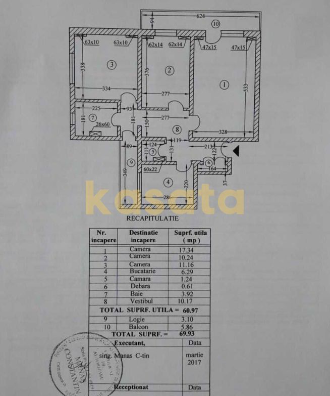 OPORTUNITATE | APARTAMENT 3 CAMERE | DOAMNA GHICA | RENOVAT - Schiță 8