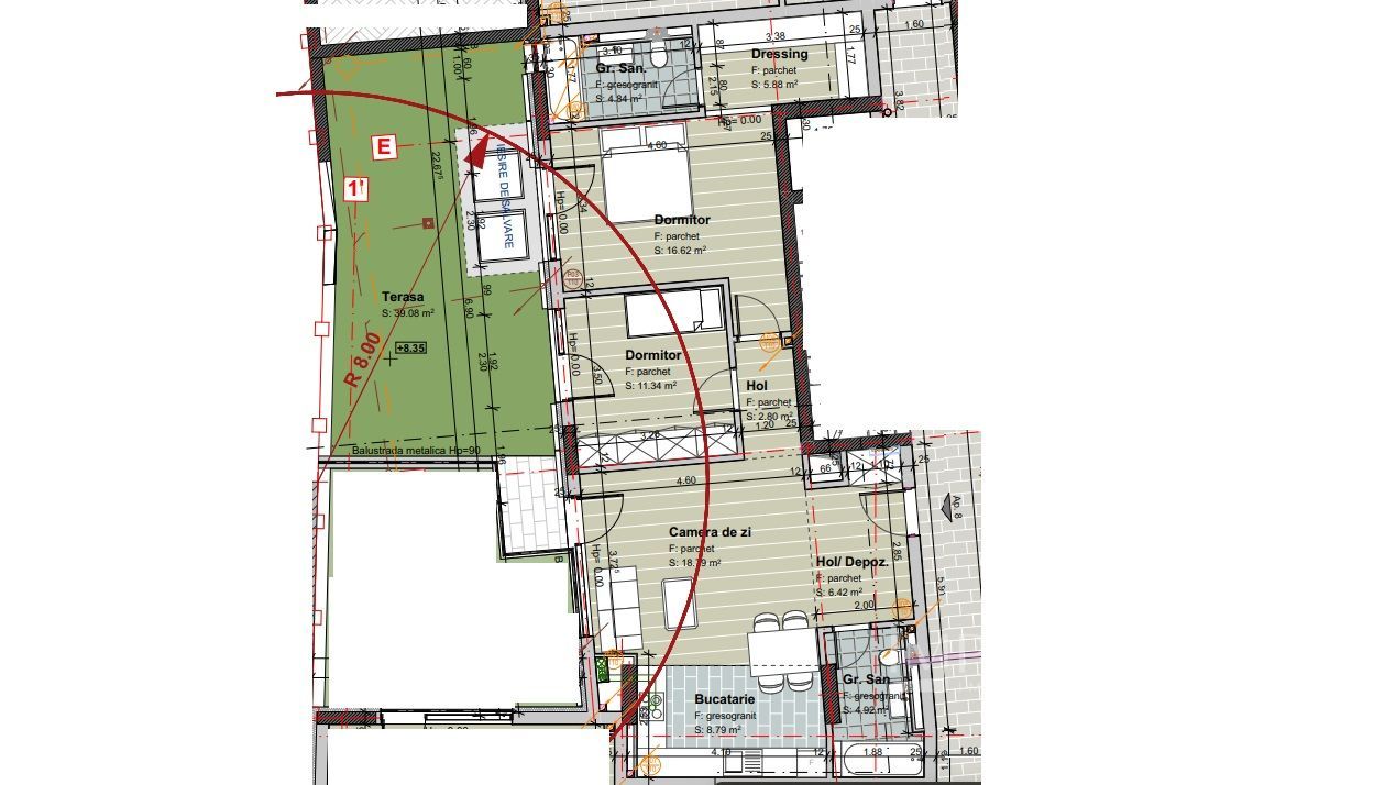 Apartament 3 camere cu terasa de 39 mp, zona Parcului Central - Poză 7