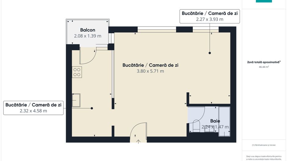 Studio Ultramodern Spațios în Pipera - Poză 4