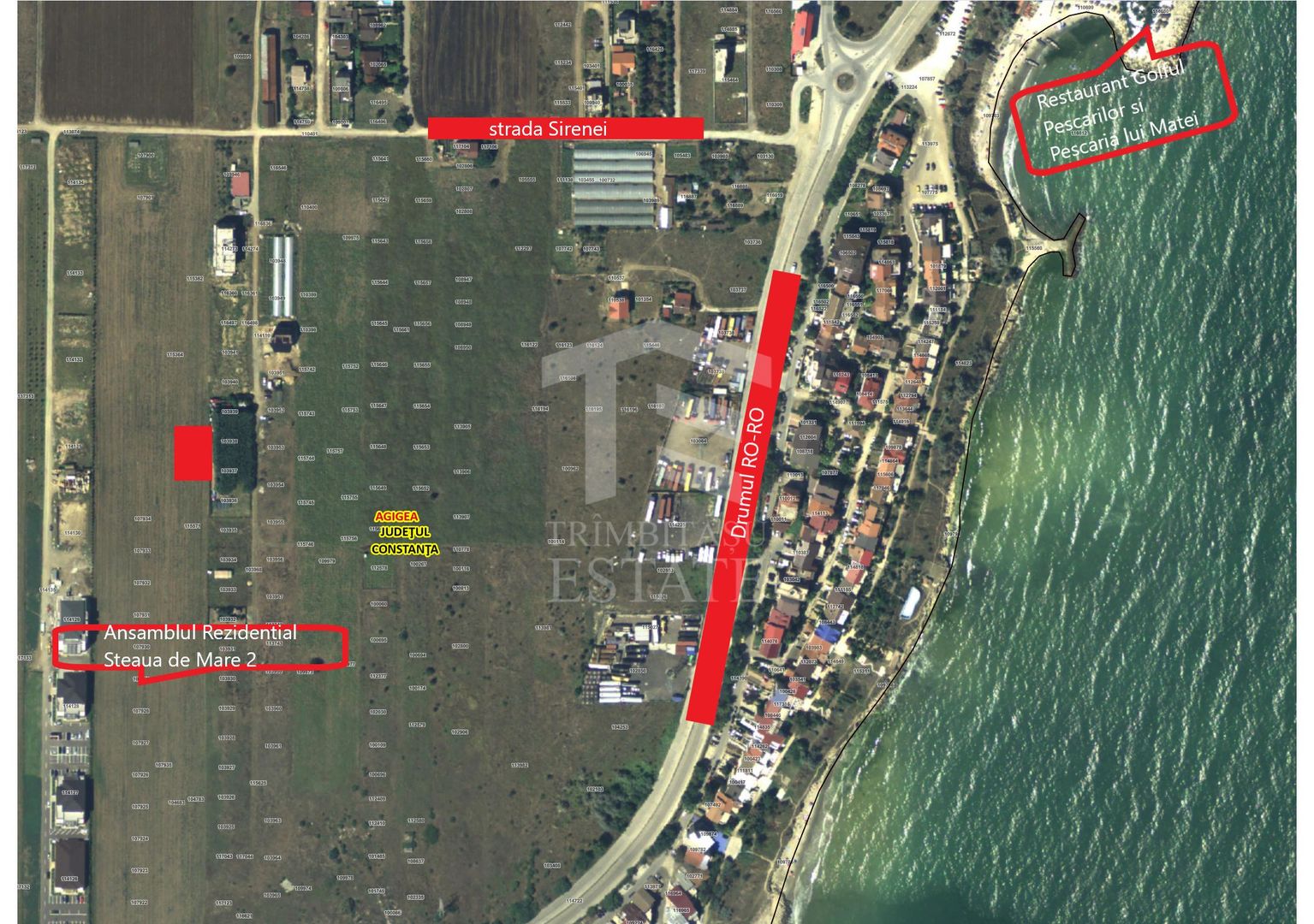 Teren intravilan 600mp Agigea RO-RO toate utilitățile vedere la mare - Poză 1