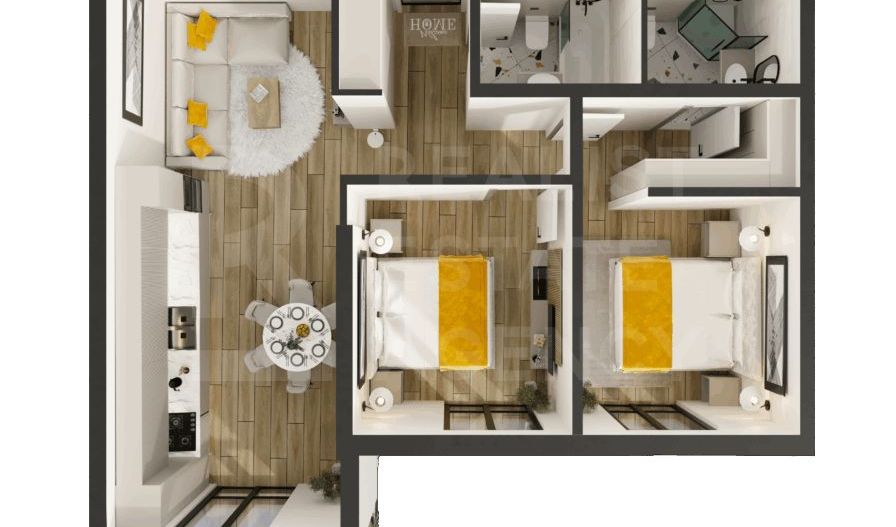 Vânzare, apartament, 2 camere + living, strada Nicolae Dimo, Durlești - Poză 6