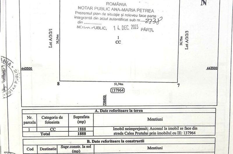 Teren intravilan in Galati,  str. Macului, sup. 2077 mp - 70 euro/mp - Poză 2