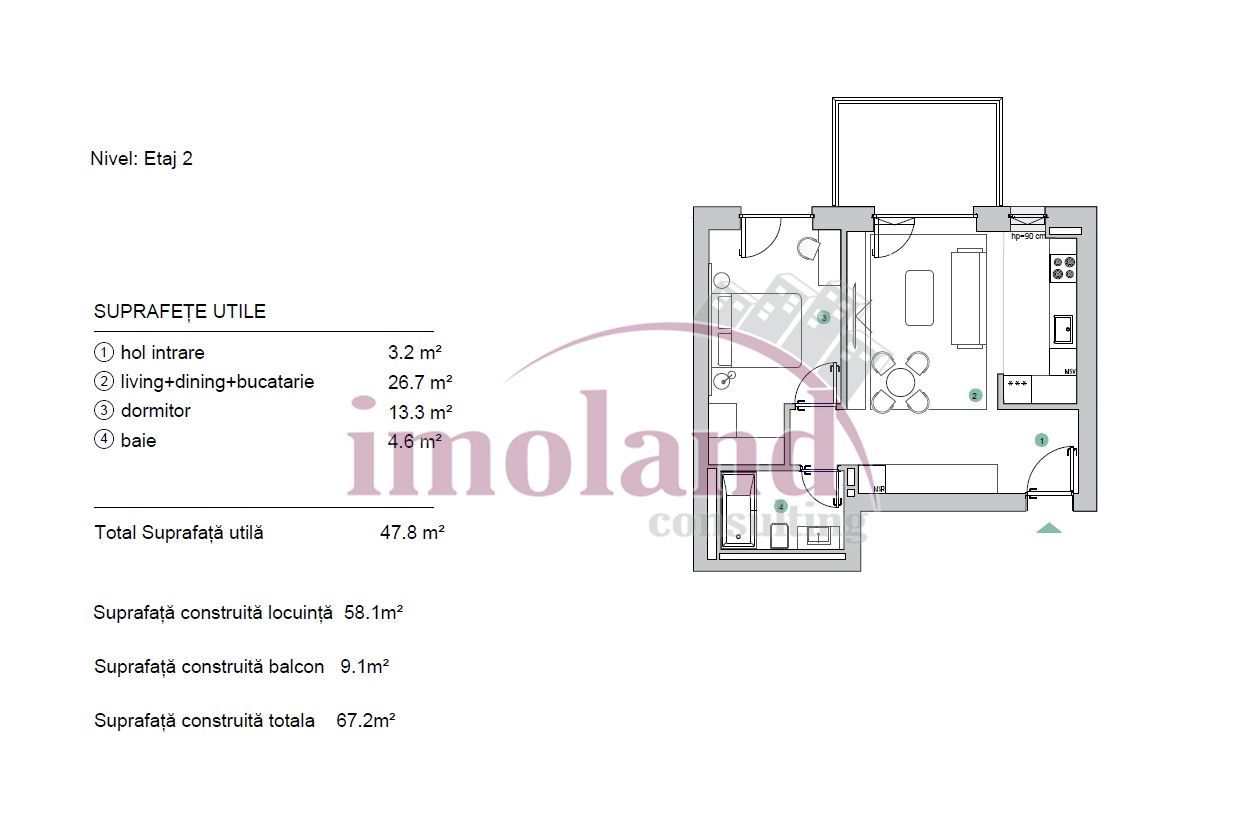 Vanzare - apartament 2 camere - NOU - 2026 - Avalon Estate-Pipera - Schiță 12