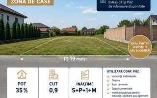 Teren Mehala-Ronaț | 1.000 mp | PUZ | Duplex / Apartamente - Poză 1