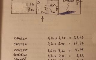 3 camere decomandate, 78 mp, Scortarilor–ideal locuință sau investiție - Schiță 9