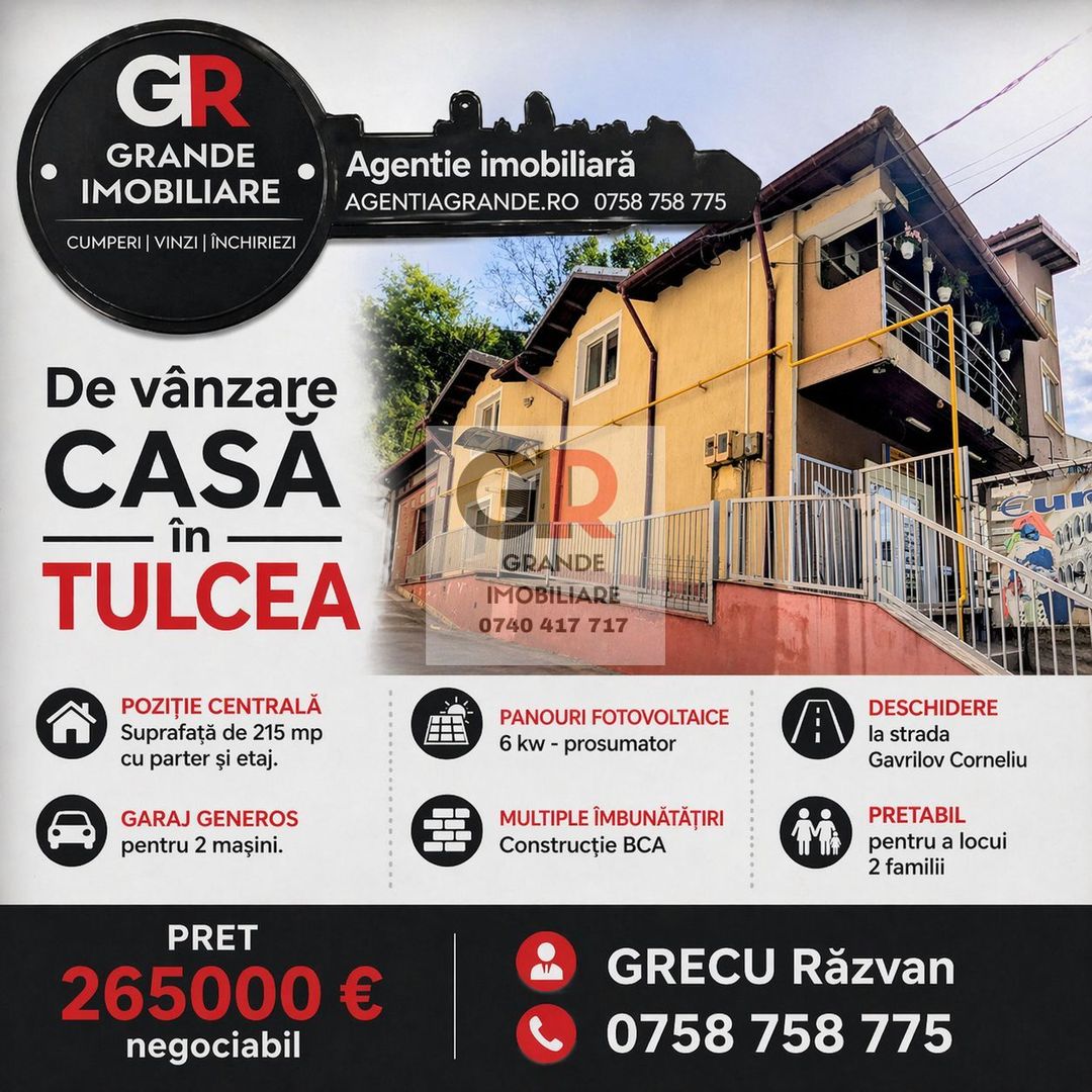 Casa de vanzare P+1 suprafata 215 mp - central - in Tulcea - Poză 1