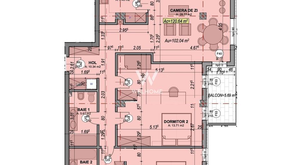 Chirie apartament 3 camere - 102mp utili - catrierul Turnisor, Sibiu - Schiță 13