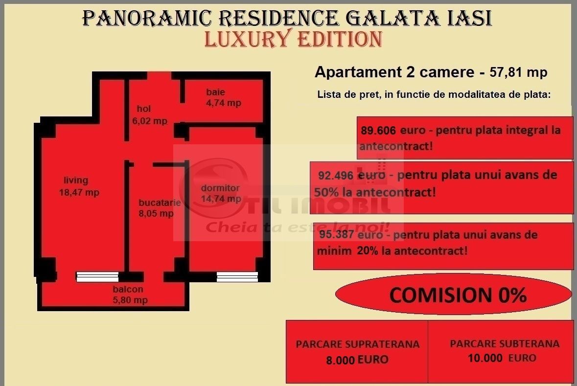 Apartament decomandat de vanzare in Iasi, Galata, 57,81 mp, bloc nou - Poză 3