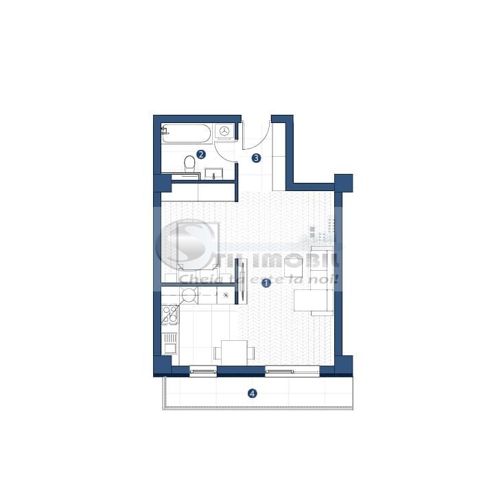 Compex Rezidential Galata Bloc L1 ap.tip studio 46.29mp - Poză 7