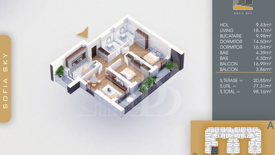 Bloc Finalizat Apartament 3 camere 7min Metrou Nicolae Teclu - Schiță 3