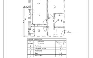 OPORTUNITATE | DOUA CAMERE | BLOC 2025 | LOC DE PARCARE - Schiță 3