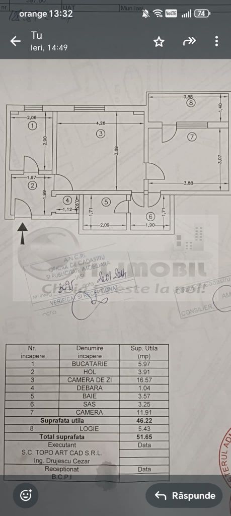 Apartament 2 camere SD – 52mp -  PALAS MALL - 105.000E - Poză 5