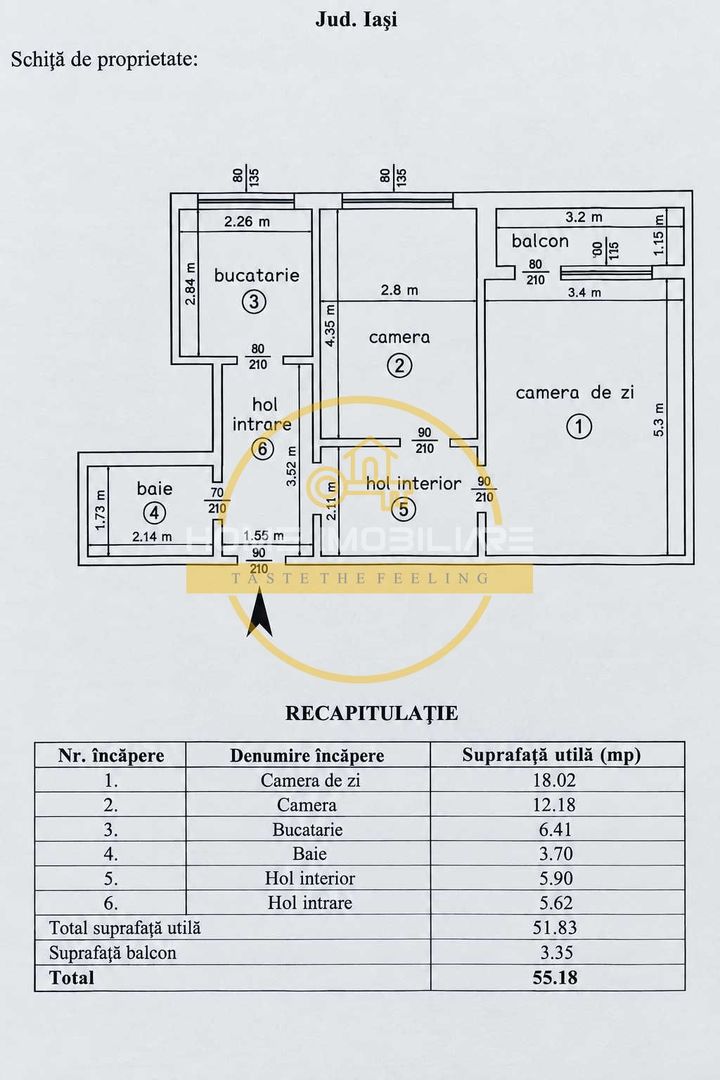 Apartament  2 camere ,decomandat , Bld.Alexandru cel bun 55 mp - Poză 8