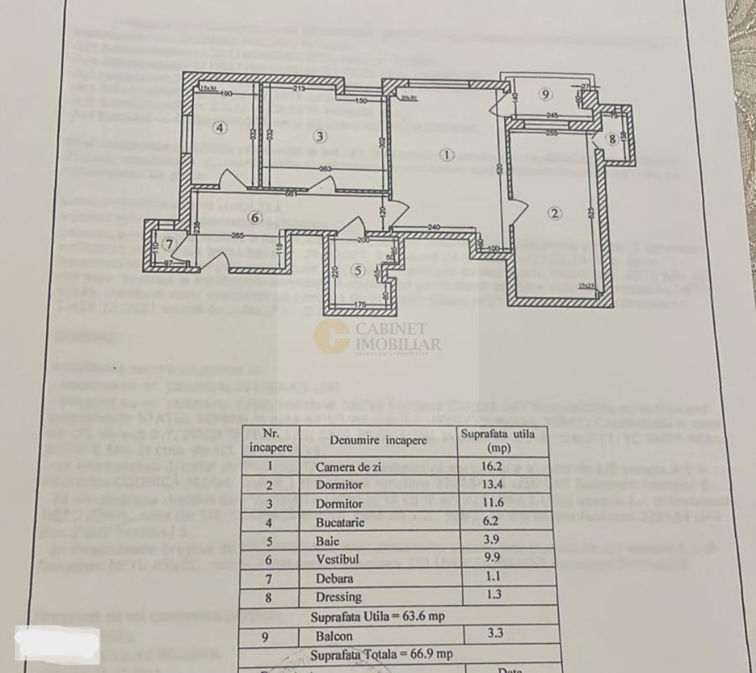3 Camere - 67MP | Etaj 4/9 | Stradal | Metrou Lujerului la 5 minute - Schiță 1