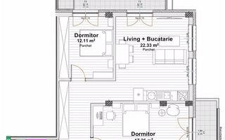 Apartament 3 camere 83 mp cu 2 terase, bloc nou, zona Marasti! - Schiță 2