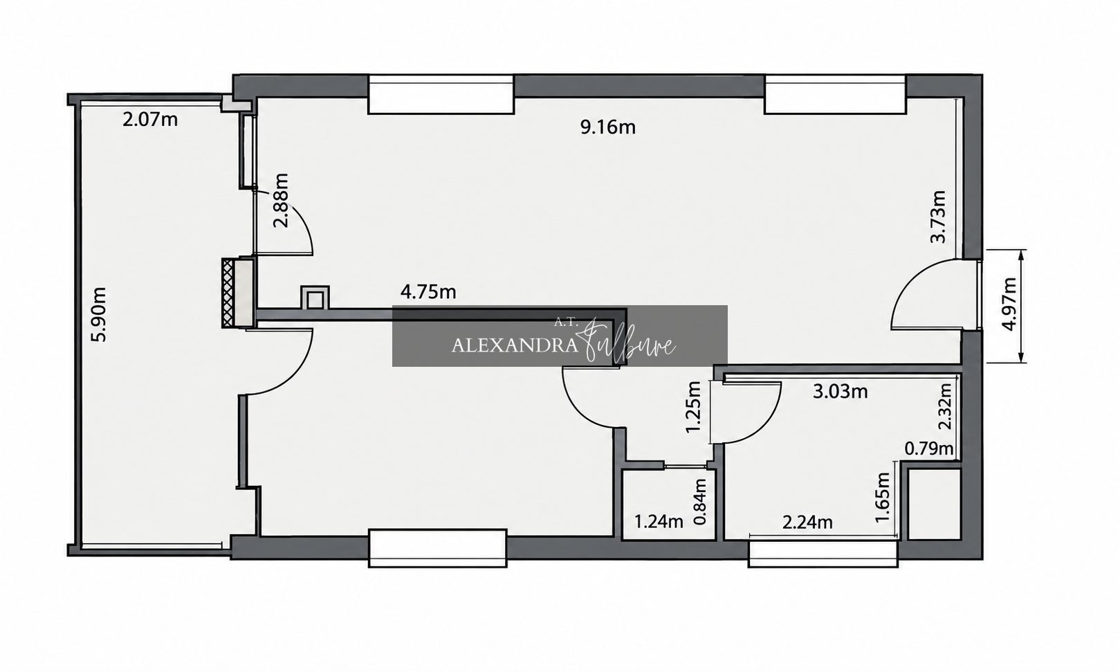 Apartament 2 camere, terasa, etaj intermediar, boxa, parcare - Poză 15