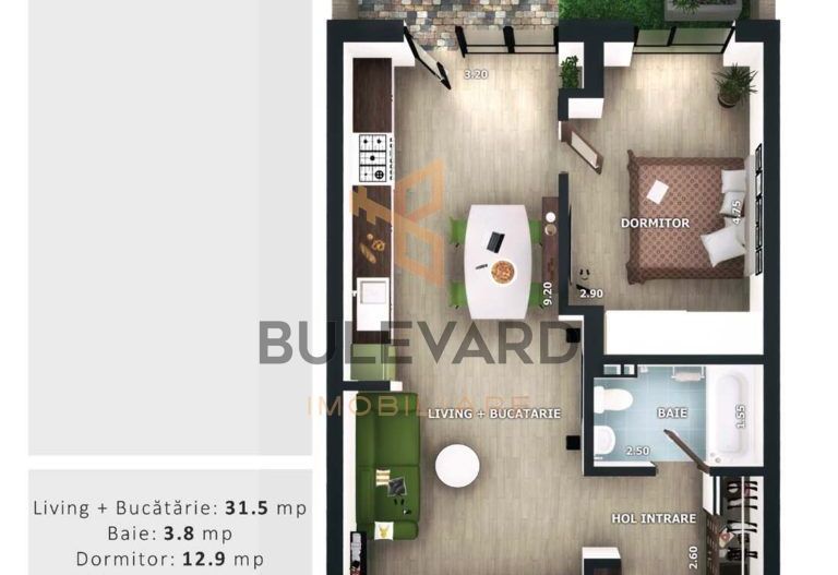 Apartament cu 2 camere+tersa de 20 mp, zona Vivo!! - Poză 2