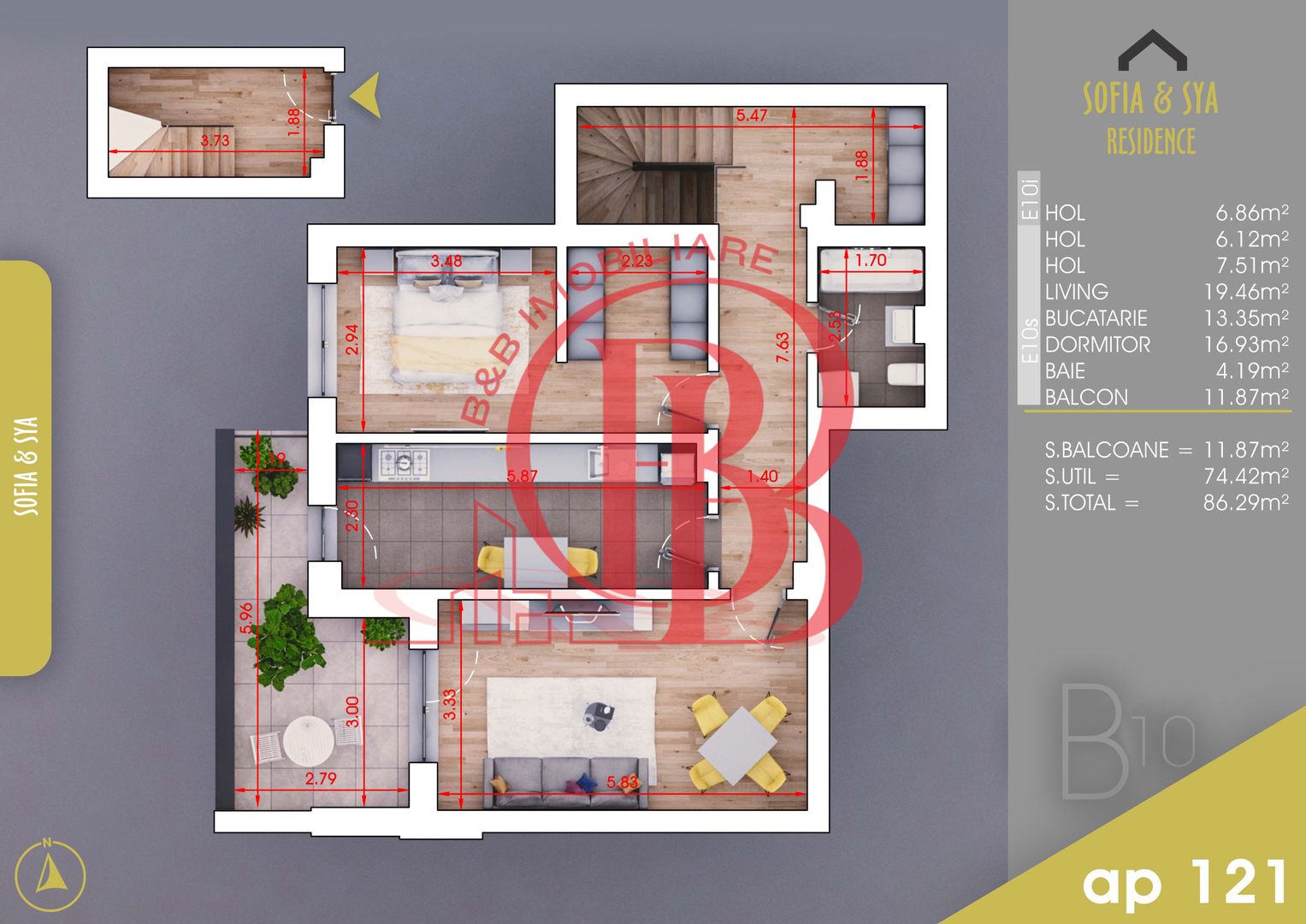 2 camere finalizat -acte gata- Pallady -Metrou Nicolae Teclu - Schiță 7
