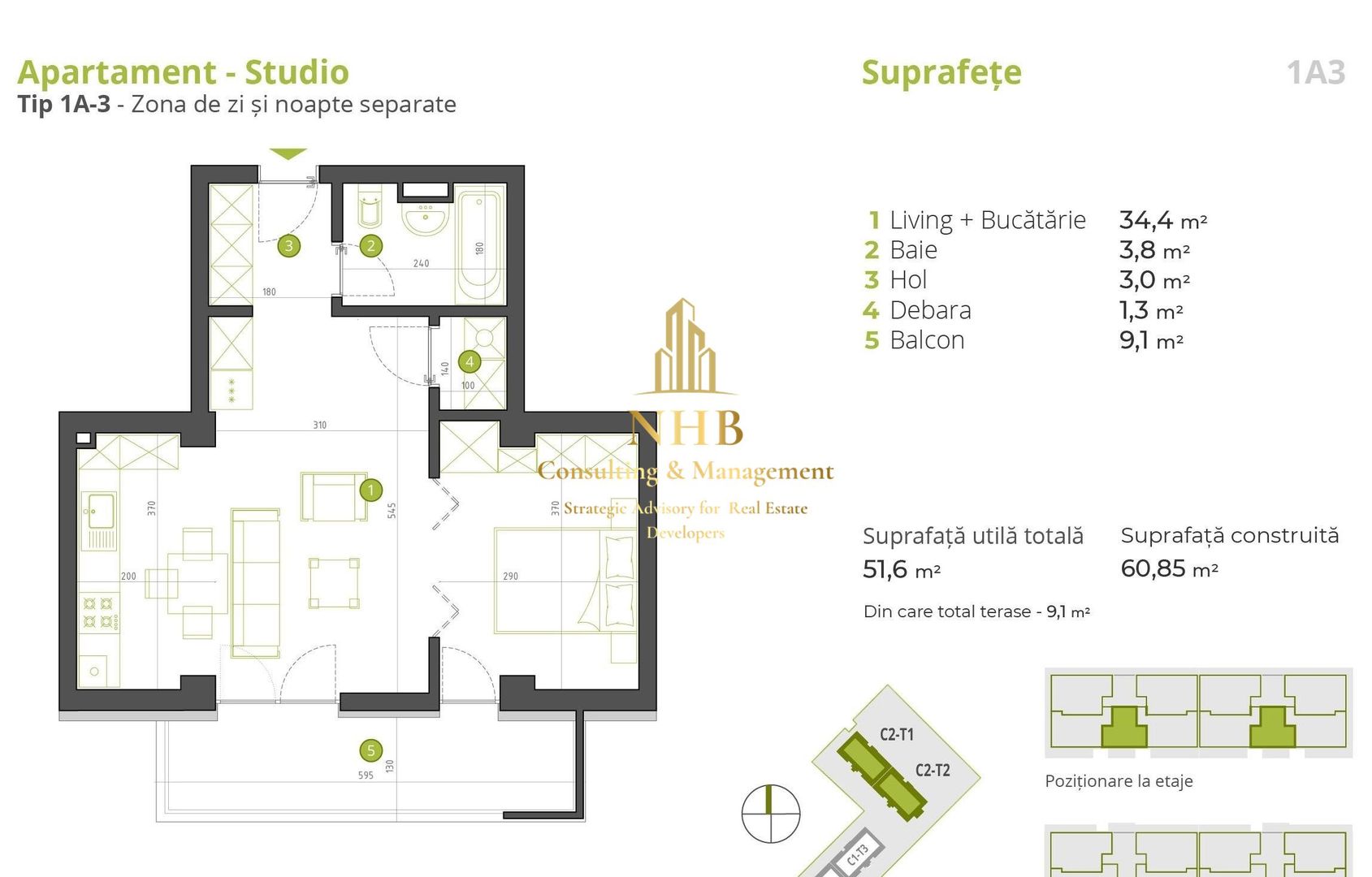 Studio modern in zona Starulesti - 61 mp - Ocazie Unica! - Poză 10