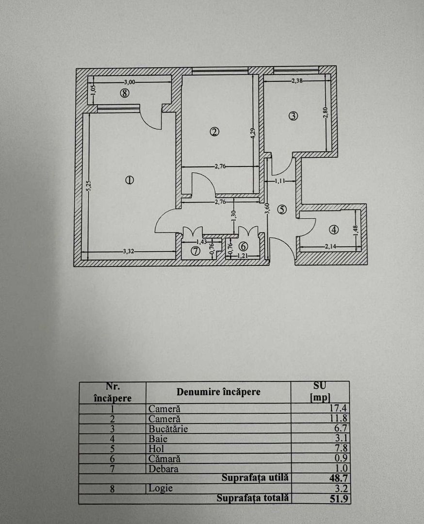 AP. 2 CAMERE 1 DECEMBRIE 1918, BUCATARIE INCHISA, REABILITAT, COMIS 0% - Schiță 8
